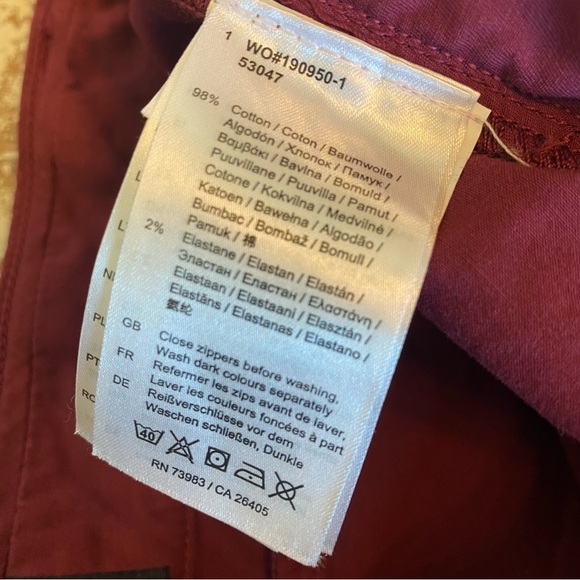 Helly Hansen Shorts Club Chino Women's 53047 Burgandy Maroon Soft Size 30 - Picture 10 of 10